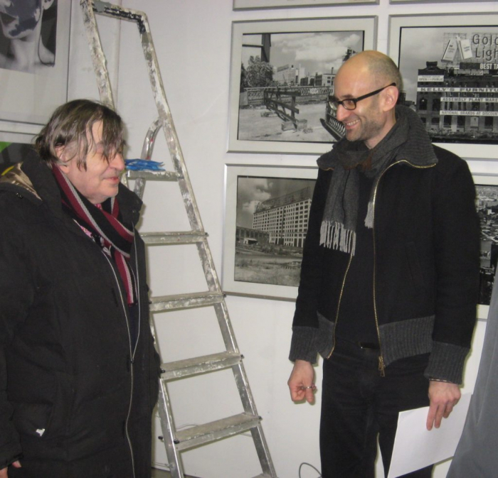 Schönherr (left) & Marc Siegel (right) while installing exhibition